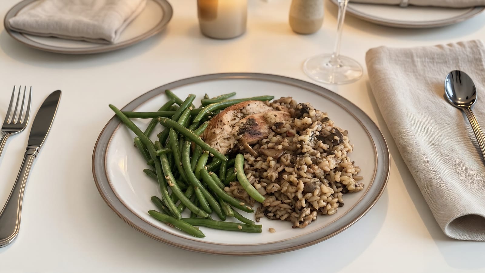 Roasted Chicken & Potatoes with Green Beans