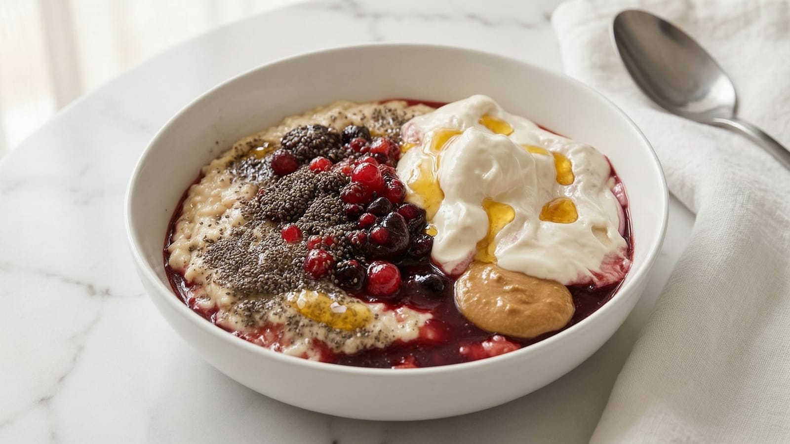 Porridge with Protein Yogurt & Berries