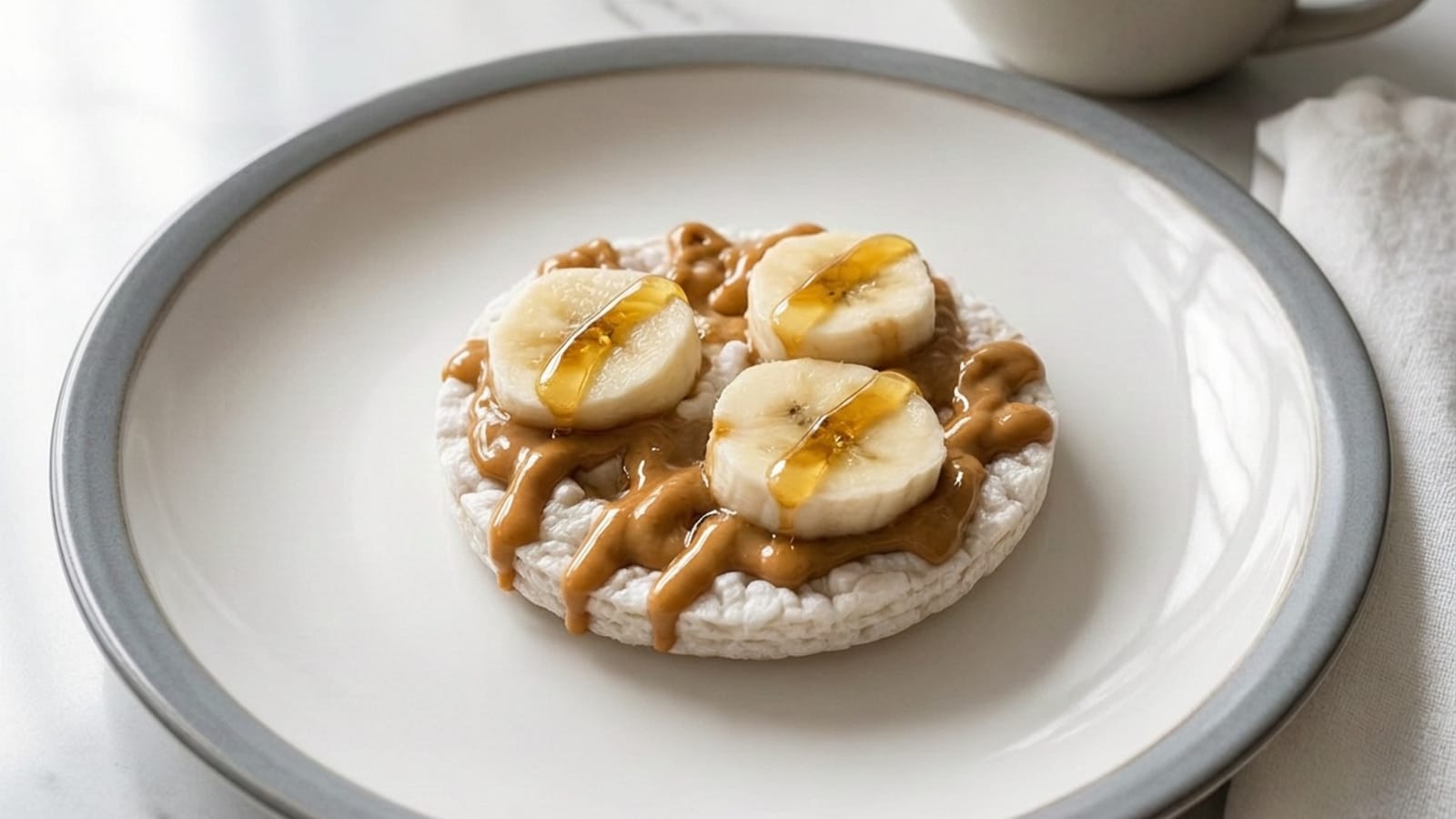 Peanut Butter Rice Crackers with Banana & Honey